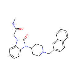 CNC(=O)Cn1c(=O)n(C2CCN(Cc3ccc4ccccc4c3)CC2)c2ccccc21 ZINC000049021793