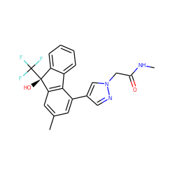 CNC(=O)Cn1cc(-c2cc(C)cc3c2-c2ccccc2[C@@]3(O)C(F)(F)F)cn1 ZINC000144873588