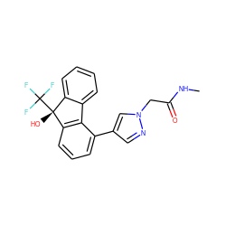 CNC(=O)Cn1cc(-c2cccc3c2-c2ccccc2[C@@]3(O)C(F)(F)F)cn1 ZINC000144865770