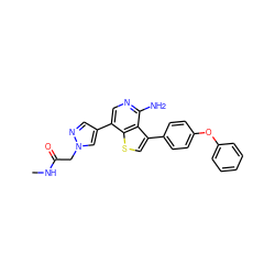 CNC(=O)Cn1cc(-c2cnc(N)c3c(-c4ccc(Oc5ccccc5)cc4)csc23)cn1 ZINC000473110369
