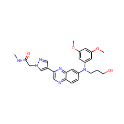 CNC(=O)Cn1cc(-c2cnc3ccc(N(CCCO)c4cc(OC)cc(OC)c4)cc3n2)cn1 ZINC000204167995