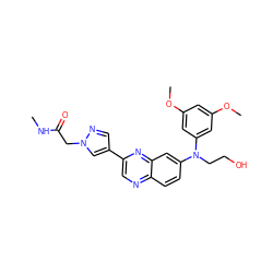 CNC(=O)Cn1cc(-c2cnc3ccc(N(CCO)c4cc(OC)cc(OC)c4)cc3n2)cn1 ZINC000204145371