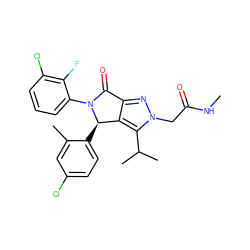 CNC(=O)Cn1nc2c(c1C(C)C)[C@@H](c1ccc(Cl)cc1C)N(c1cccc(Cl)c1F)C2=O ZINC000206139732