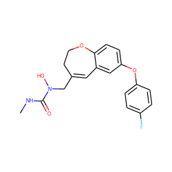 CNC(=O)N(O)CC1=Cc2cc(Oc3ccc(F)cc3)ccc2OCC1 ZINC000000834837