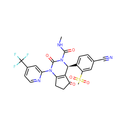 CNC(=O)N1C(=O)N(c2cc(C(F)(F)F)ccn2)C2=C(C(=O)CC2)[C@@H]1c1ccc(C#N)cc1S(C)(=O)=O ZINC001772573102