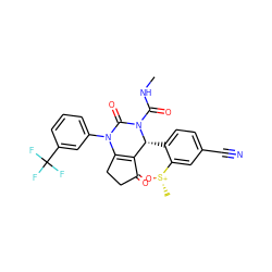 CNC(=O)N1C(=O)N(c2cccc(C(F)(F)F)c2)C2=C(C(=O)CC2)[C@H]1c1ccc(C#N)cc1[S@+](C)[O-] ZINC000212177183