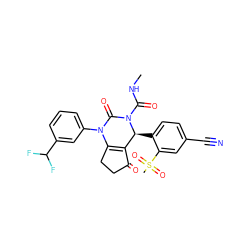 CNC(=O)N1C(=O)N(c2cccc(C(F)F)c2)C2=C(C(=O)CC2)[C@@H]1c1ccc(C#N)cc1S(C)(=O)=O ZINC001772642525