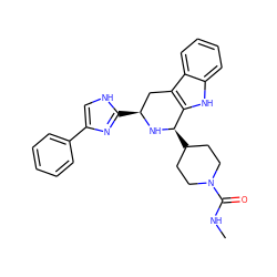 CNC(=O)N1CCC([C@H]2N[C@@H](c3nc(-c4ccccc4)c[nH]3)Cc3c2[nH]c2ccccc32)CC1 ZINC000084723777