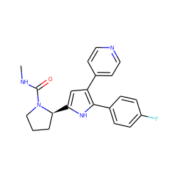 CNC(=O)N1CCC[C@@H]1c1cc(-c2ccncc2)c(-c2ccc(F)cc2)[nH]1 ZINC000036160983