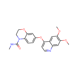 CNC(=O)N1CCOc2cc(Oc3ccnc4cc(OC)c(OC)cc34)ccc21 ZINC000029134358