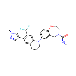 CNC(=O)N1CCOc2ccc(N3CCCc4cc(-c5cnn(C)c5)c(C(F)F)cc43)cc2C1 ZINC001772632195