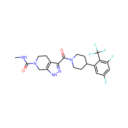 CNC(=O)N1CCc2c(C(=O)N3CCC(c4cc(F)cc(F)c4C(F)(F)F)CC3)n[nH]c2C1 ZINC001772577581