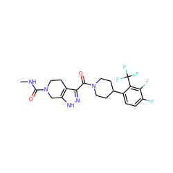 CNC(=O)N1CCc2c(C(=O)N3CCC(c4ccc(F)c(F)c4C(F)(F)F)CC3)n[nH]c2C1 ZINC001772621711