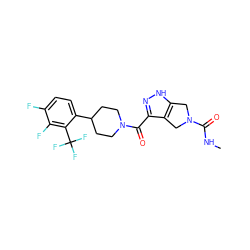 CNC(=O)N1Cc2[nH]nc(C(=O)N3CCC(c4ccc(F)c(F)c4C(F)(F)F)CC3)c2C1 ZINC001772593104