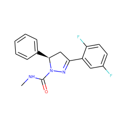 CNC(=O)N1N=C(c2cc(F)ccc2F)C[C@@H]1c1ccccc1 ZINC000028524201