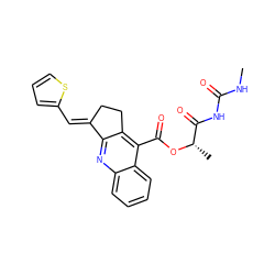 CNC(=O)NC(=O)[C@H](C)OC(=O)c1c2c(nc3ccccc13)/C(=C/c1cccs1)CC2 ZINC000008690736