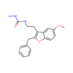 CNC(=O)NCCc1c(Cc2ccccc2)oc2ccc(OC)cc12 ZINC000013474366