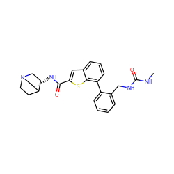 CNC(=O)NCc1ccccc1-c1cccc2cc(C(=O)N[C@H]3CN4CCC3CC4)sc12 ZINC000003928201