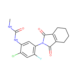 CNC(=O)Nc1cc(N2C(=O)C3=C(CCCC3)C2=O)c(F)cc1Cl ZINC000045298760