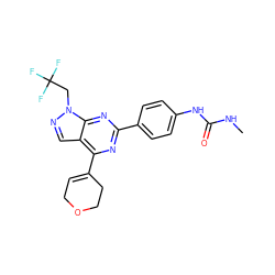 CNC(=O)Nc1ccc(-c2nc(C3=CCOCC3)c3cnn(CC(F)(F)F)c3n2)cc1 ZINC000045335958