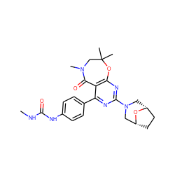 CNC(=O)Nc1ccc(-c2nc(N3C[C@@H]4CC[C@H](C3)O4)nc3c2C(=O)N(C)CC(C)(C)O3)cc1 ZINC000225331374