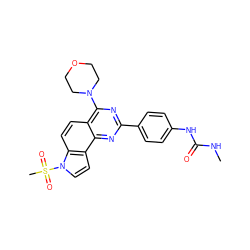 CNC(=O)Nc1ccc(-c2nc(N3CCOCC3)c3ccc4c(ccn4S(C)(=O)=O)c3n2)cc1 ZINC000043207242