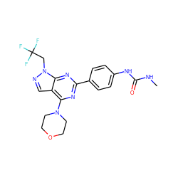 CNC(=O)Nc1ccc(-c2nc(N3CCOCC3)c3cnn(CC(F)(F)F)c3n2)cc1 ZINC000045286344