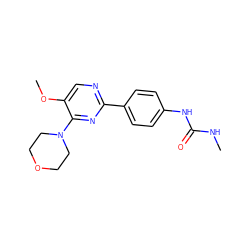 CNC(=O)Nc1ccc(-c2ncc(OC)c(N3CCOCC3)n2)cc1 ZINC000118173316