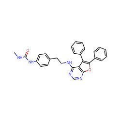 CNC(=O)Nc1ccc(CCNc2ncnc3oc(-c4ccccc4)c(-c4ccccc4)c23)cc1 ZINC000096272631