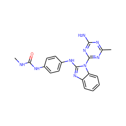 CNC(=O)Nc1ccc(Nc2nc3ccccc3n2-c2nc(C)nc(N)n2)cc1 ZINC000071317108