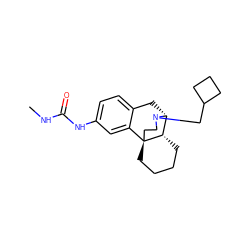 CNC(=O)Nc1ccc2c(c1)[C@@]13CCCC[C@H]1[C@@H](C2)N(CC1CCC1)CC3 ZINC000028714164