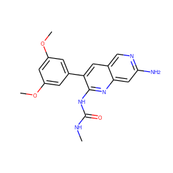 CNC(=O)Nc1nc2cc(N)ncc2cc1-c1cc(OC)cc(OC)c1 ZINC000021289499