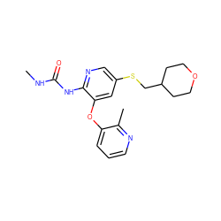 CNC(=O)Nc1ncc(SCC2CCOCC2)cc1Oc1cccnc1C ZINC000299823112