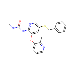 CNC(=O)Nc1ncc(SCc2ccccc2)cc1Oc1cccnc1C ZINC000299822407