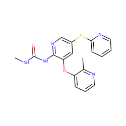 CNC(=O)Nc1ncc(Sc2ccccn2)cc1Oc1cccnc1C ZINC000299829262