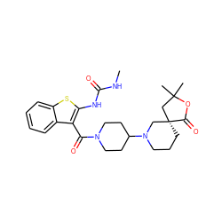 CNC(=O)Nc1sc2ccccc2c1C(=O)N1CCC(N2CCC[C@]3(C2)CC(C)(C)OC3=O)CC1 ZINC000073141027