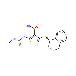 CNC(=O)Nc1snc(S[C@@H]2CCCc3ccccc32)c1C(N)=O ZINC000036349002