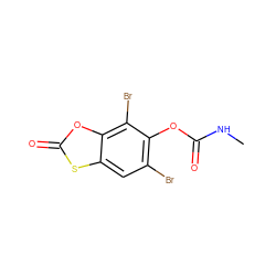 CNC(=O)Oc1c(Br)cc2sc(=O)oc2c1Br ZINC000000709196