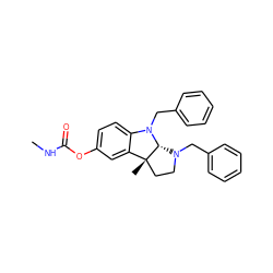 CNC(=O)Oc1ccc2c(c1)[C@@]1(C)CCN(Cc3ccccc3)[C@H]1N2Cc1ccccc1 ZINC000013779940