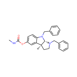 CNC(=O)Oc1ccc2c(c1)[C@]1(C)CCN(Cc3ccccc3)[C@H]1N2Cc1ccccc1 ZINC000013779938