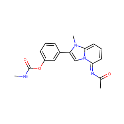 CNC(=O)Oc1cccc(-c2cn3c(=NC(C)=O)cccc3n2C)c1 ZINC000377841272