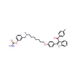 CNC(=O)Oc1cccc(CN(C)CCCCCCCOc2ccc(-c3oc4ccccc4c3C(=O)c3ccc(C)cc3)cc2)c1 ZINC000095577855