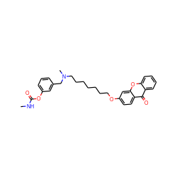 CNC(=O)Oc1cccc(CN(C)CCCCCCCOc2ccc3c(=O)c4ccccc4oc3c2)c1 ZINC000013646412