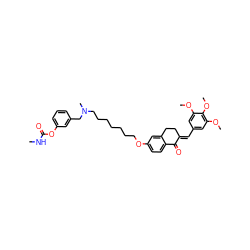 CNC(=O)Oc1cccc(CN(C)CCCCCCCOc2ccc3c(c2)CC/C(=C\c2cc(OC)c(OC)c(OC)c2)C3=O)c1 ZINC000014947407