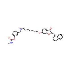 CNC(=O)Oc1cccc(CN(C)CCCCCCCOc2ccc3c(c2)O/C(=C\c2cccc4ccccc24)C3=O)c1 ZINC000014947392