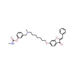 CNC(=O)Oc1cccc(CN(C)CCCCCCCOc2ccc3c(c2)O/C(=C\c2ccccc2)C3=O)c1 ZINC000013646419