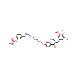 CNC(=O)Oc1cccc(CN(C)CCCCCCCOc2ccc3c(c2)OC/C(=C\c2cc(OC)c(OC)c(OC)c2)C3=O)c1 ZINC000014947404