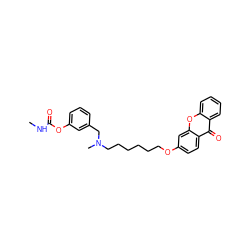 CNC(=O)Oc1cccc(CN(C)CCCCCCOc2ccc3c(=O)c4ccccc4oc3c2)c1 ZINC000013864706