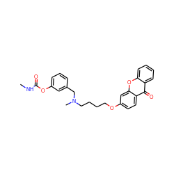 CNC(=O)Oc1cccc(CN(C)CCCCOc2ccc3c(=O)c4ccccc4oc3c2)c1 ZINC000013781321