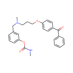 CNC(=O)Oc1cccc(CN(C)CCCOc2ccc(C(=O)c3ccccc3)cc2)c1 ZINC000013864709